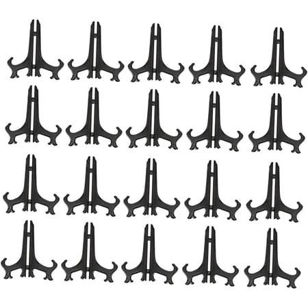 20 Pieces Plate Display Stand PedestalModern Display Stand Easel, Black, 3 inch