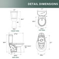 thumbnail image 2 of 19 Inch Tall Toilet for Seniors ADA Toilet High Toilet Comfort Bowl Height for Bathroom, Two-Piece Dual Flush 1.1/1.6 GPF 12” Rough In,White, Round Bowl for Small Bathroom, 2 of 10