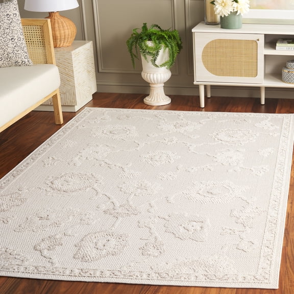 Safavieh Paros Melva Floral Area Rug, Ivory, 6'7" x 6'7" Square