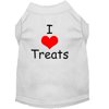 Pet Dog Cat Shirt Screen Printed, "I Love Treats"