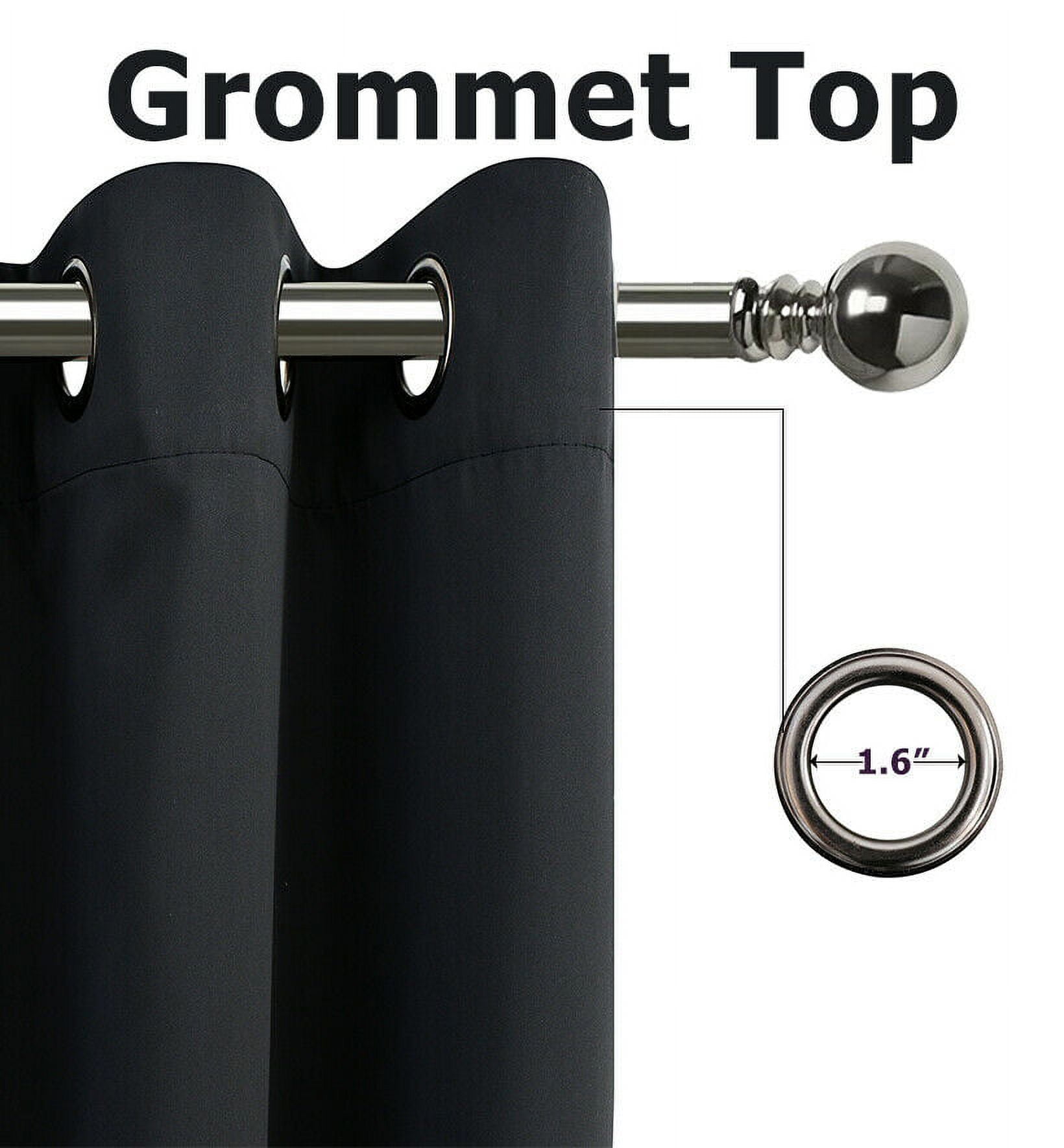 2 Pack: Solid Colored 100% Energy Saving Hotel Max Blackout Thermal Curtain Panels - Black, 84 in. Long