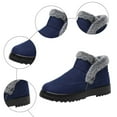 thumbnail image 6 of Platform Winter Boots for Women Slip on Suede High Top Loafers Plush Lined Snow Booties Casual Warm Comfy Outdoor Flat Walking Shoes Blue Size 8, 6 of 6