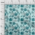 thumbnail image 2 of oneOone Georgette Viscose Teal Blue Fabric Leaf With Abstract Texture Sewing Craft Projects Fabric Prints By Yard 42 Inch Wide, 2 of 5