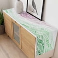 thumbnail image 4 of Ombre Green Pink Table Runner - 108 Inch Long, Kitchen Dining Table Runner Dresser Scarves, Summer Coastal Ocean Sea Beach Wave Farmhouse Decor for Coffee Tables Wedding Party Banquet, 4 of 8