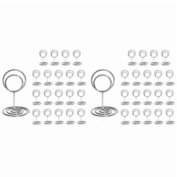 Table Number Holders 40Pcs - 2 Inch Mini Place Card Holder Short Table Number Stands for Wedding (Silver)