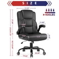 thumbnail image 4 of JONPONY Leather Office Chair, Big and Tall Office Chair 400LBS Wide Seat Ergonomic Computer Desk Chair High Back Executive Leather Chair Adjustable Task Chair Lumbar Back with 1-Year Warranty, Black, 4 of 14