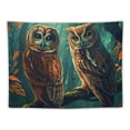 thumbnail image 5 of Orinice Owls Branch Forest Tapestry Wall Hanging Unique Style Graphic Tapestries Home Wall Decor Art for Living Room Bedroom Apartment Farmhouse Dorm 60x50inch, 5 of 6