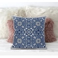 thumbnail image 4 of 20" X 20" Dark Blue Gray Paisley Blown Seam Suede Throw Pillow, 4 of 5