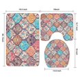 thumbnail image 3 of Multicolor Ethnic Geometric Pattern Bathroom Rugs Sets 3 Piece,Toilet Cover Set,Absorbent Non Slip Bathroom Mats Sets with U-Shaped Contour Rug Toilet Rug Set, 3 of 5