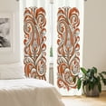 thumbnail image 2 of Ambesonne Paisley Curtains 2 Panel Set, Swirling Leafy Boho Bloom, Pair of - 28" x 84", Dark Orange Tan Taupe, 2 of 4