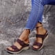 thumbnail image 4 of Zapatillas de cuña para mujer de fondo plano con tacón alto y flores informales retro de verano Wmkox8yii hj789, 4 of 9