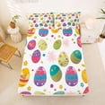 thumbnail image 5 of Erosebridal Colorful Happy Easter Eggs Bed Sheets,Rainbow Stars Polka Dots King Sheets For Kids Girls 4pcs, 5 of 6