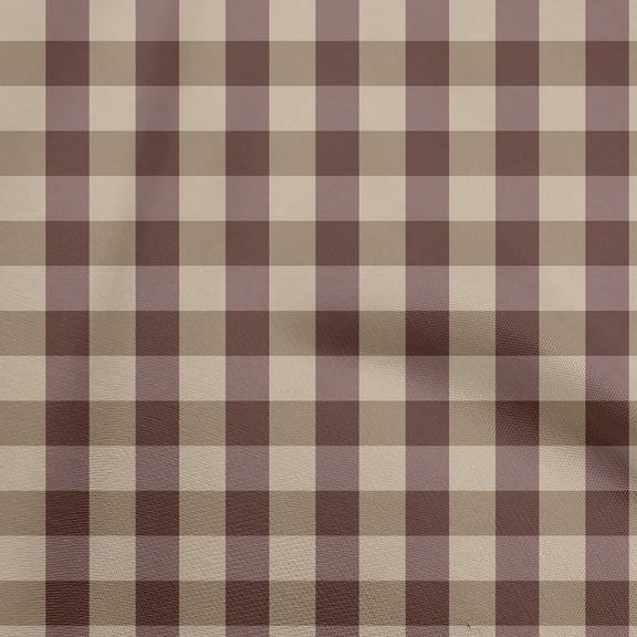 oneOone Cotton Poplin Brown Fabric Check Fabric For Sewing Printed Craft Fabric By The Yard 56 Inch Wide