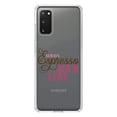 thumbnail image 1 of DistinctInk Clear Shockproof Hybrid Case for Galaxy S20 PLUS / 5G (6.7" Screen) - TPU Bumper Acrylic Back Tempered Glass Screen Protector - Always Espresso Your Love, 1 of 2