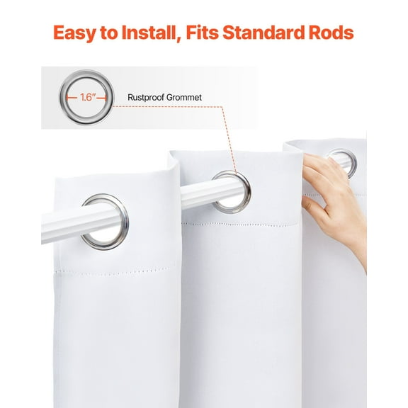 2-Count Grommet Blackout Curtain Panels, 52 Inches Wide x 84 Inches Long, Thermal Insulated Drapery