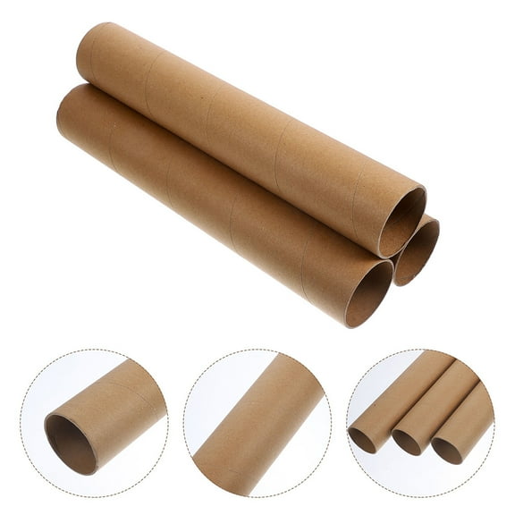 ELAYARD Brown Kraft Paper Tubes Bulk for DIY Sturdy Cylindrical Design 6Pcs