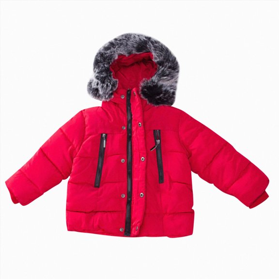 Kids Girls and Boys Fall Winter Jacket Coats Fleece Collar Hoodie Jacket Kids Clothes Outerwear 6-12 Months 12-24 Months 2T 3T 4T 5T 6T 7T 8T Children Red,4-5 Years