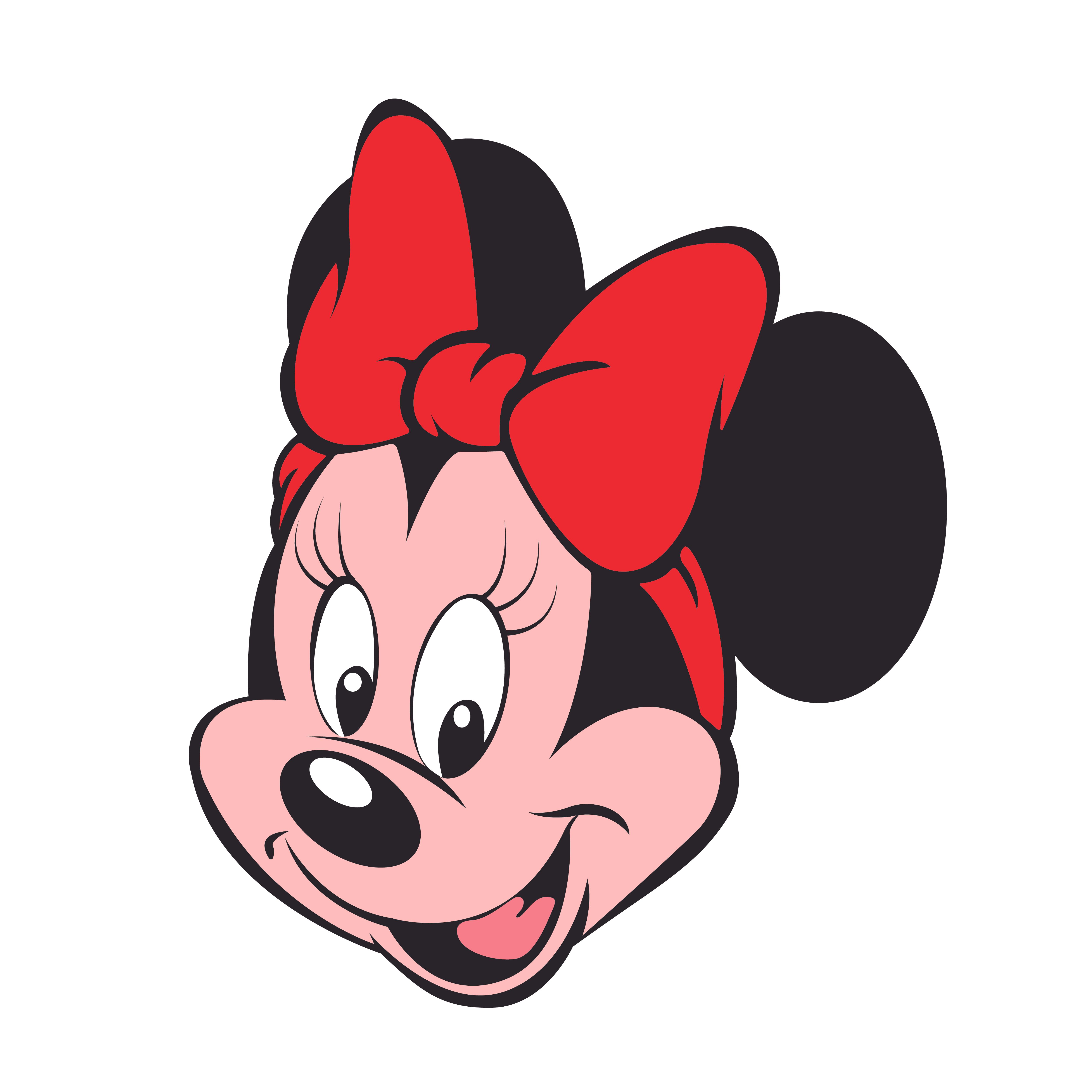 Minnie Mouse Home Family Room Red Ribbon Headband Minnie Mouse Decoration Famous Cartoon Character Head Design Vinyl Adhesive Wall Decal Kids Girls Bedroom Animal Art Wall Sticker 16 X