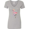 thumbnail image 3 of Inktastic Cute Summer Flamingo Women's V-Neck T-Shirt, 3 of 5