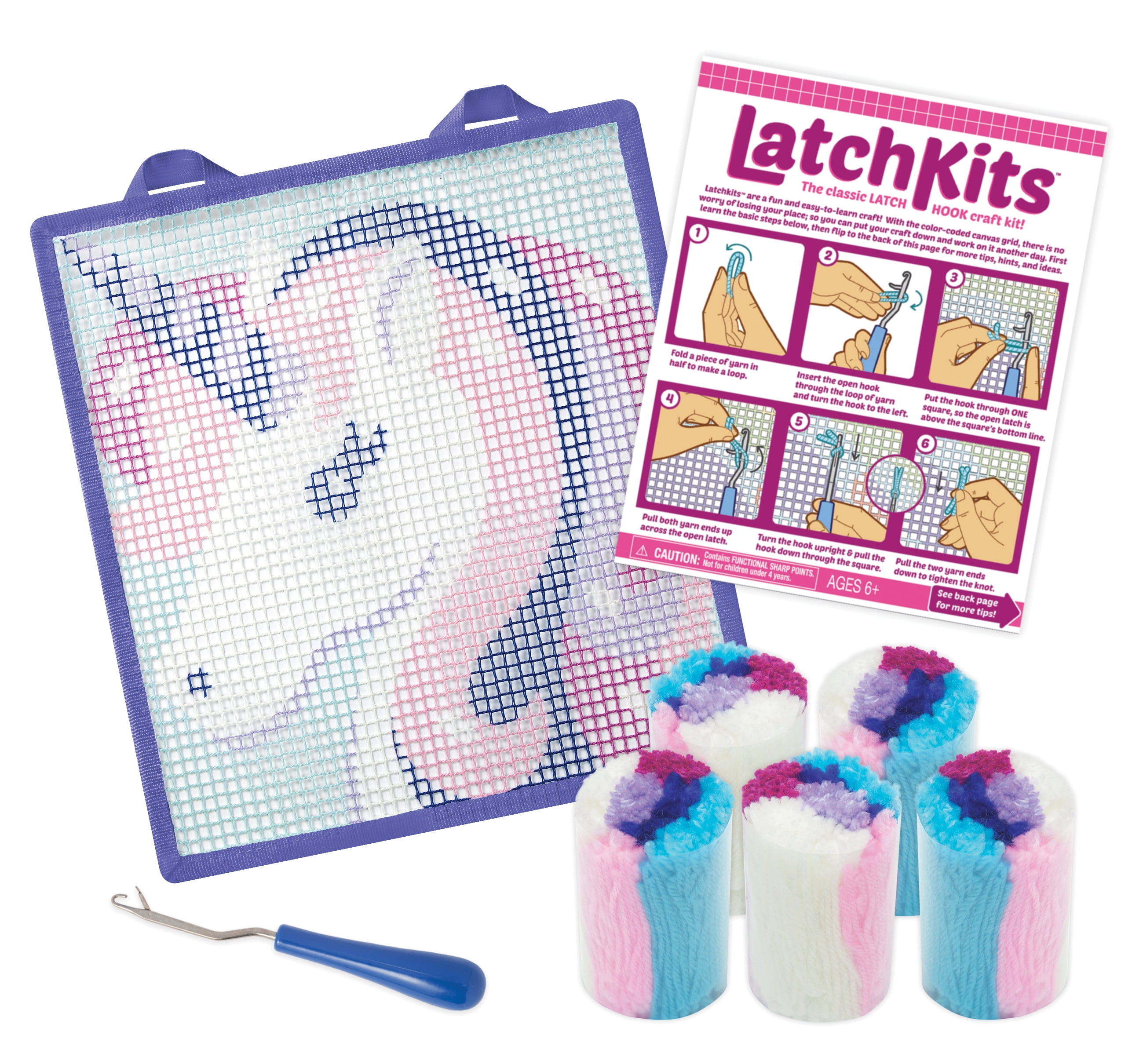 Mini Unicorn Latch Hook Rug Kit For Kids Crafts, Adults, and
