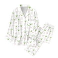 thumbnail image 5 of SOFTCCLO Womens Valentines Pajamas Sets Casual Long Sleeve Button Down Shirts and Pants Comfortable 2 Piece Home Loungewear for Women Light Green S, 5 of 5