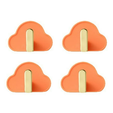 

4pcs Clouds Hanging Key Jewelry Hook No Drilling Self Adhesive Hook for Robes Cooking Utensils Jewelry