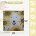 thumbnail image 5 of SKYSONIC 5 PCS White Dog in Sunflowers Baby Muslin Washcloths, Face Towel Burp Cloths Ultrasoft Absorbent Cotton Bath Wipes Towels for Newborn Boys Girls, 5 of 7