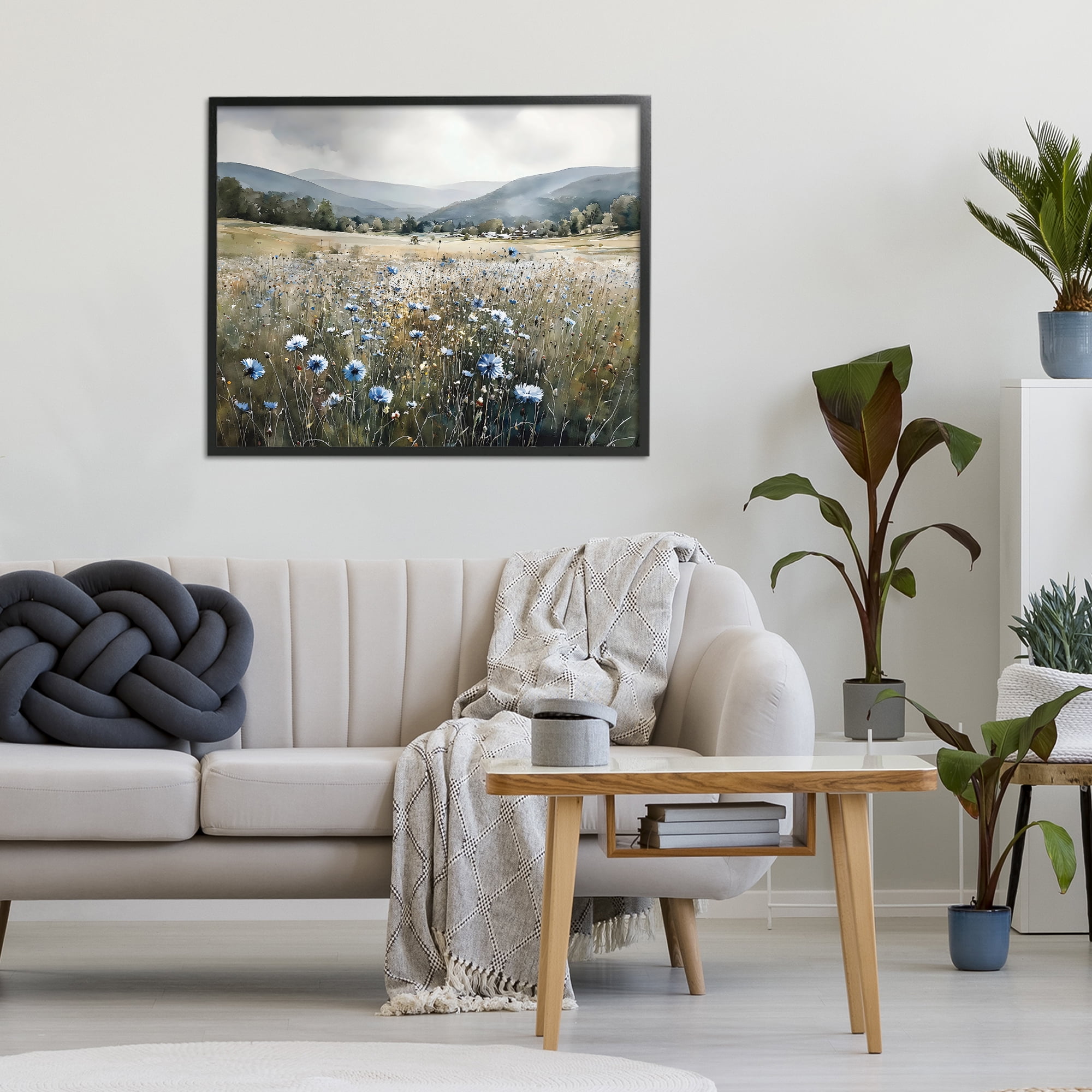 Stupell Industries Sapphire Speckled Fields Black Framed Giclee Art, design by Franklyn Gregory