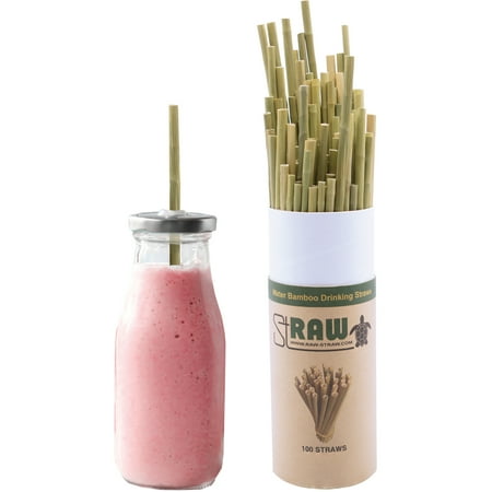RawStraw Biodegradable Plant-Based Water Bamboo 7.75" Drinking Straws (500 Pack)
