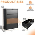 thumbnail image 7 of Modern Filing Cabinet with 4 Drawers | Protects Files in Office | Coated Steel Surface | Facilitates Easy Access to Documents, 7 of 7