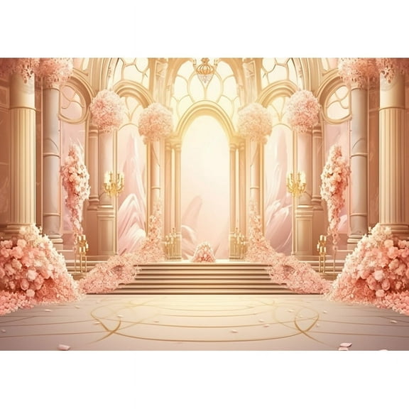 Bouquet Wedding Ceremony Stage Fantasy Photography Backdrop Props Anniversary Archway With Flowers Photo Studio Background HL-09