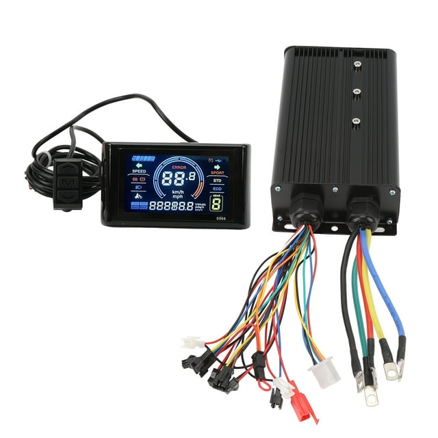 Brushless Motor Controller Kit, Aluminum Alloy Material Housing Brushless Motor Controller Kit 5000W Lightweight ABS Meter with LCD Display for Cycling