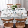 thumbnail image 3 of Turquoise Flowers Table Cloth Waterproof Tablecloths, Farmhouse Spring Botanical Floral Tablecloth Dining Table Cover for Kitchen Party Tabletop Outdoor, Rectangle Tablecloth 60x102 Inch, 3 of 9