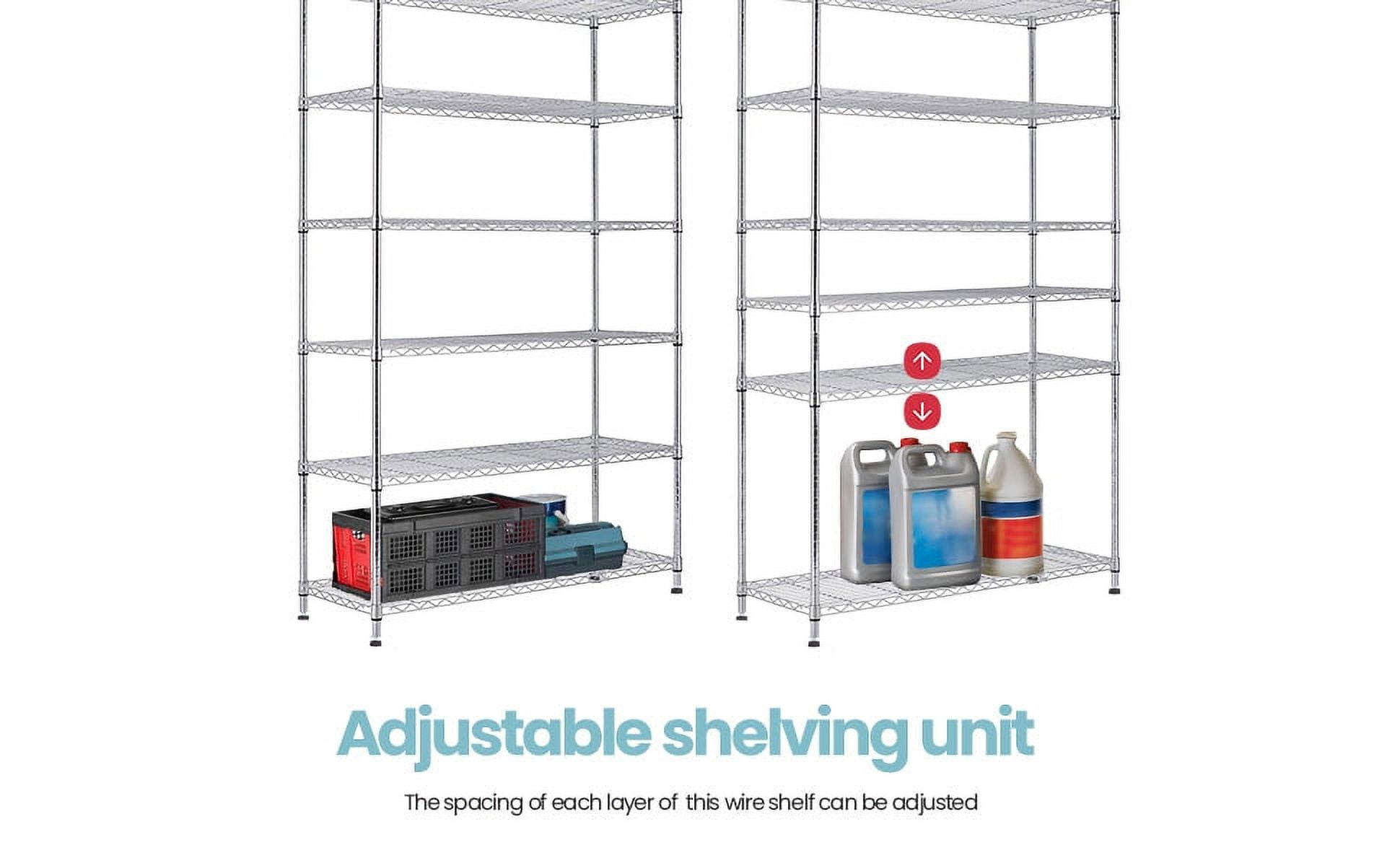 Dropship 6 Tier Chrome Plated Heavy Duty Adjustable Shelves And Racks, Each  Wire Shelf Holds 300 Lbs, Ideal For Warehouses, Supermarkets, Balconies Or  Kitchens, 48.03 L × 17.72 W × 71.65 H.