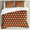 thumbnail image 3 of Vintage Duvet Cover Set, Funky Unusual Shapes in Vibrant Colors Oval Elliptic Forms Nested Vertical Pattern, Decorative 2 Piece Bedding Set with 1 Pillow Shams, Twin Size, Multicolor, by Ambesonne, 3 of 3
