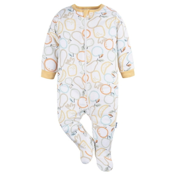 Gerber Essentials mameluco para bebé blanco frutas algodón body para dormir