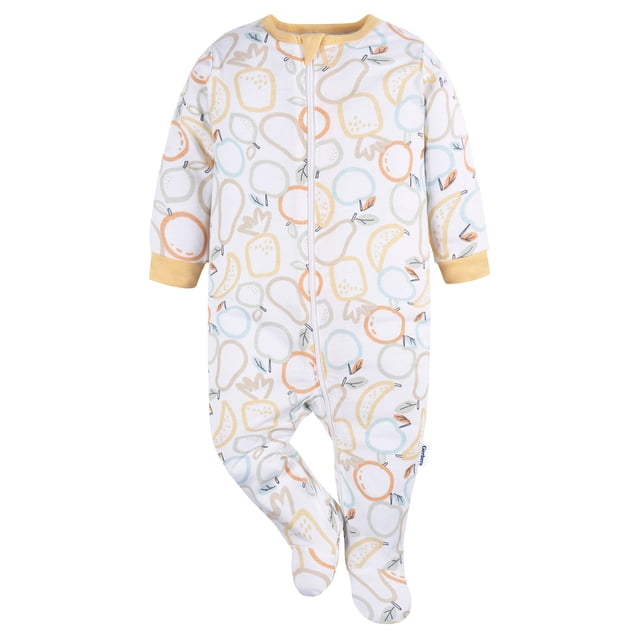 Gerber Essentials mameluco para bebé blanco frutas algodón body para dormir