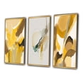 thumbnail image 3 of Designart "Retro Charm in Mustard Yellow Revival I" Abstract Liquid Ink Framed Wall Art Set Of 3 - Yellow Modern Frame Canvas Set For Living Room Decor, 3 of 6