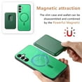 thumbnail image 2 of Allytech 2 in 1 Detachable Wallet Case for Samsung Galaxy A24 4G, [Thin & Light] [Compatible with MagSafe] Luxury PU Leather Card Holder Soft Bumper Shockproof Anti-Scratch Magnetic Case, Green, 2 of 11