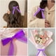 thumbnail image 4 of Cinta de organza transparente de 1 pulgada de ancho con borde de satén morado, gasa de malla transparente, cinta de hilo de tela a rayas, a granel con carrete, 4 of 9