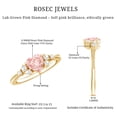 thumbnail image 6 of Rosec Jewels IGI Certified Lab Grown Pink Diamond Heart Engagement Ring (1 Carat, VS1 Grade) - Pink White Diamond Ring - Gift for Women, 18K Yellow Gold, US 7.50, 6 of 9