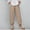4-Khaki, variant on Aoochasliy Womens Pants Petite Ladies Lady Casual Flowers print Elastic Waist Wide Leg Pants