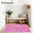 thumbnail image 3 of ODIKA 5'x7' Machine Washable Non-Slip Area Rug, Retro Swirl Featuring Interlocking Waves and Playful Design High Traffic Rug, Pink, 557722, 3 of 7