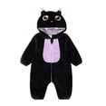 thumbnail image 2 of Baby Boys Girls Romper Infant Hooded Jumpsuit Long Sleeve Onesie Outwear Outfits Black 19-24 Months, 2 of 7