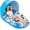 Blue, variant on Pool Float with Canopy - Inflatable Pool Floaties Adult Lounger Floats Raft Floating Chair with Cup Holders for Swimming Pool Lake Water Lounge Float Beach Pool Party Toys for Adults