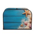 thumbnail image 2 of Honeii Shells and Starfish Print 4 slice Toaster Cover, Two Slice Toaster Dust-proof Cover For Kitchen Small Appliance and Fingerprint Protection, 2 of 7