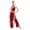 Burgundy, variant on Womens Lyrical Tango Ballroom Dance Flowy Jumpsuit Ruched Mesh Halter Backless Split-leg Wide Leg Rompers Flared Bottoms Pants Black S