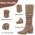 thumbnail image 3 of LOVE STEETLY Women's Knee High Slouchy Boots, Pointed Toe Chunky Heel Casual Versatile Stylish Comfort Winter Tall Boot., 3 of 7