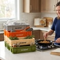 thumbnail image 4 of LSY Plastic Stackable Storage Bin, 2.6 Qt Orange, Green, 4 of 11