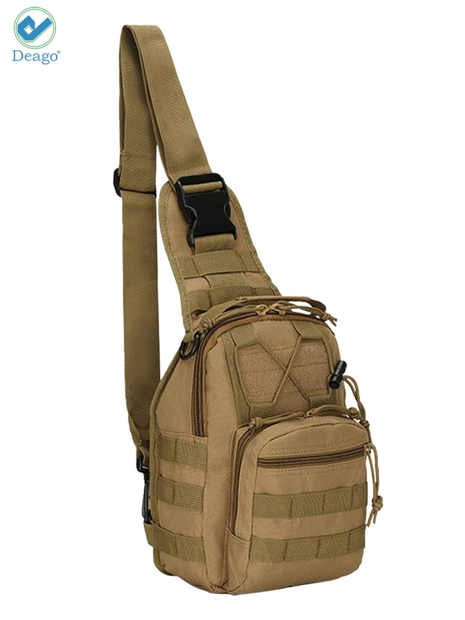 Men Molle Tactical Sling Chest Bag Assault Pack Messenger Shoulder Bag Backpack 